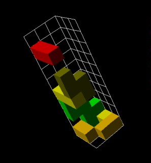 Screenshot of 3D Tetris with Grid